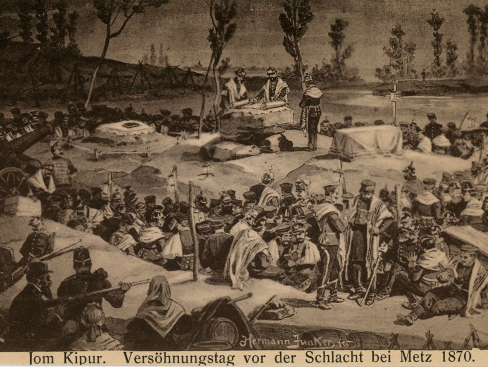 Postcard "Yom Kippur. Day of Atonement before the Battle of Metz [in] 1870," undated